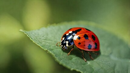 Fototapeta premium ladybug on leaf