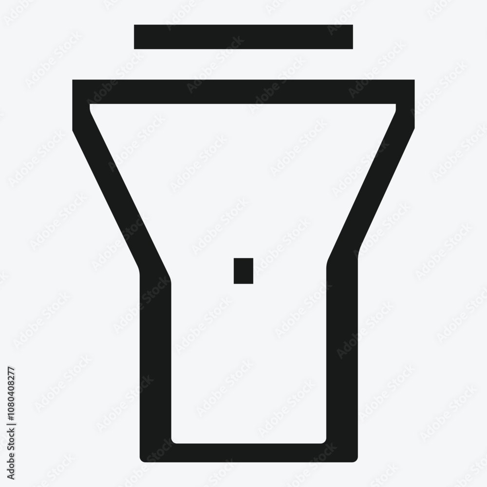 Poster torch light line icon. torch light icon. torch icon. bulb icon. smartphone torch icon.