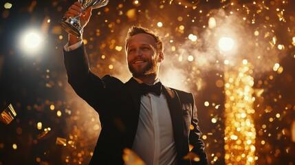 The Man Holding Trophy High