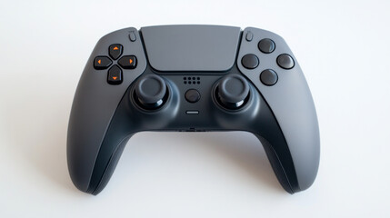 A modern game controller on a white background showcasing its sleek design and ergonomic features perfect for immersive gaming