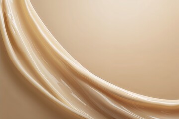 Fototapeta premium Light Beige Grainy Gradient Background with Soft Vanilla Drapery and Smooth Cosmetic Texture