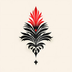 Simple tattoo, black art, tattoo style, small, tribal, red, sleek