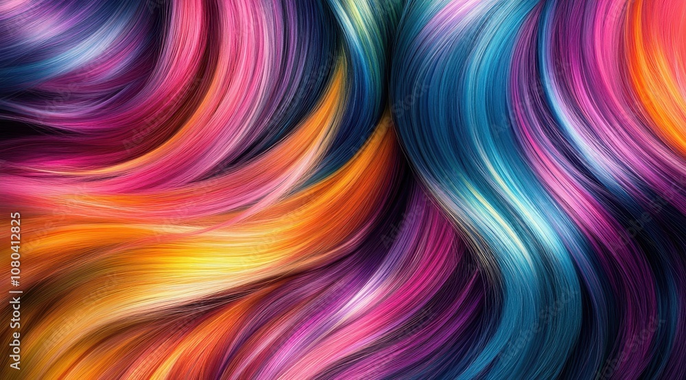 Poster a vibrant swirl of colorful brush strokes creates a dynamic and energetic abstract pattern in bold h