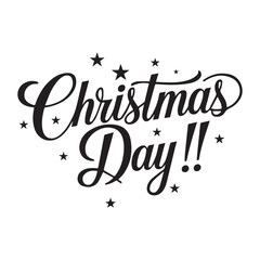 Joyful Christmas Day Calligraphy typography silhouette illustration