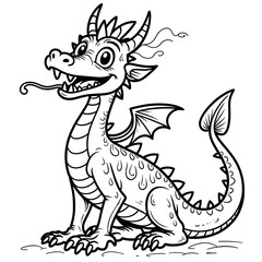 Playful Cartoon Dragon Illustration 