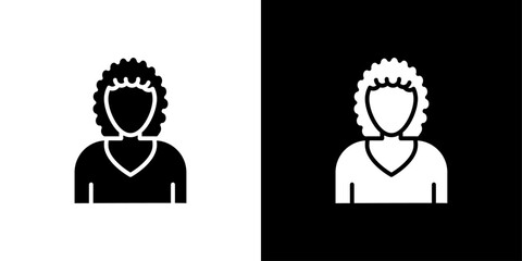 afro-american woman or girl icon linear logo isolated