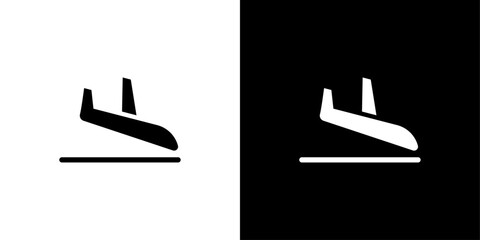 Arrivals plane icon linear logo isolated