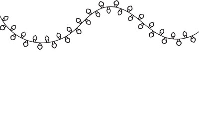 Christmas Lights line art vector illustration. EPS 10/AI