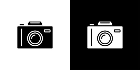 Camera icon linear logo isolated
