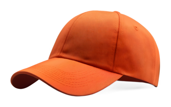 Orange baseball cap on a transparent background. isolated background.