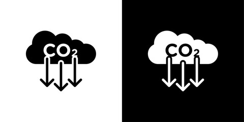 CO2 reduction icon linear logo isolated