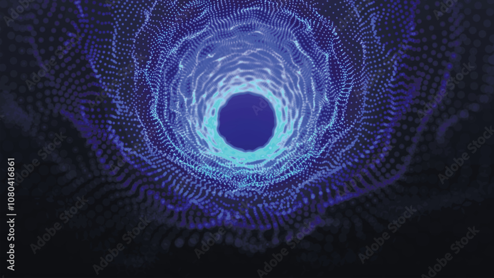 Poster flight motion graphic in digital technology tunnel. abstract digital background. data flow informati