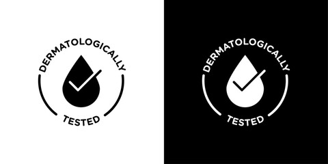 dermatologically tested icon linear logo isolated
