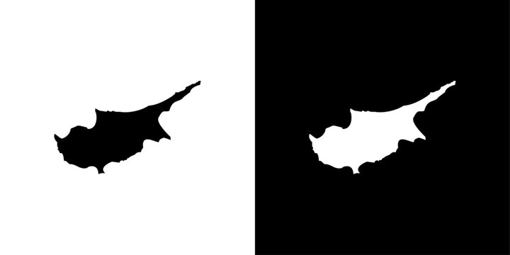 Cyprus map icon linear logo isolated