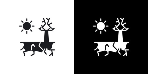 Drought icon linear logo isolated