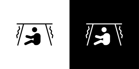 Earthquake safety place icon linear logo isolated