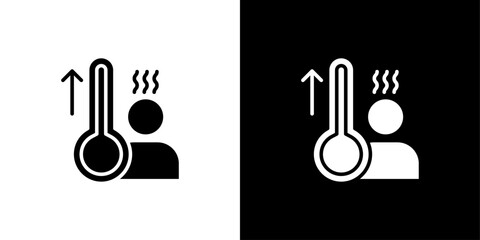 Fever high temperature icon linear logo isolated