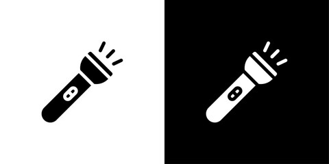 Flashlight icon linear logo isolated
