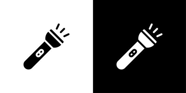 Flashlight icon linear logo isolated