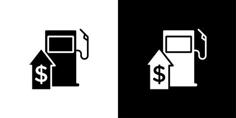 Fuel price increase icon linear logo isolated