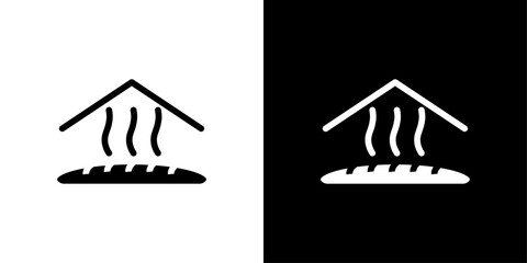 Fresh bakery pastry shop icon linear logo isolated