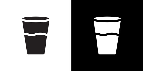 Glass of water icon linear logo isolated