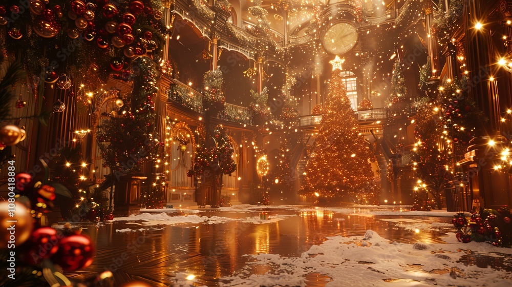Poster dynamic 3d rendering capturing the essence of a festive celebration with immersive visuals.