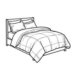 Hand-Drawn Bed Sketch for Bedroom Decor