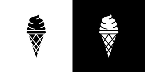 ice cream cone icon linear logo isolated