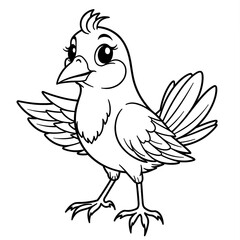 Obraz premium Simple Black and White Bird Illustration