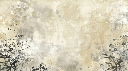 Majestic Misty Mountain Peaks in Traditional Chinese Ink Wash Landscape Painting Style