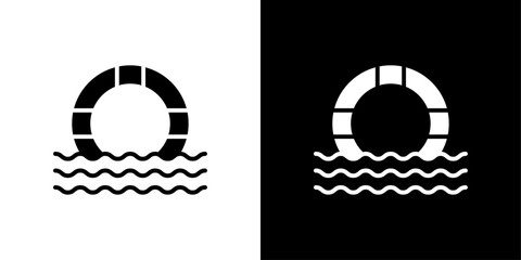 Lifebuoy ring icon linear logo isolated