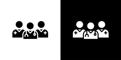 Medical team icon linear logo isolated