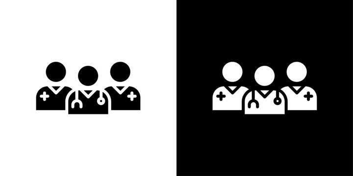 Medical team icon linear logo isolated