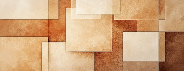 Fototapeta premium Beige and earthy geometric shapes in modern composition.