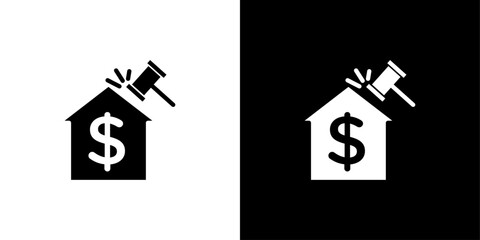 Real estate auction icon linear logo isolated