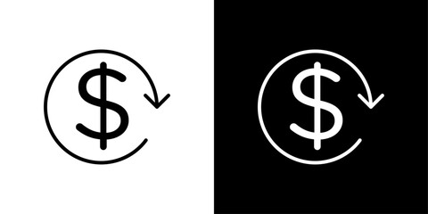 refund money icon linear logo isolated