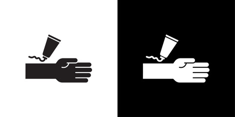 relief gel on arm icon linear logo isolated