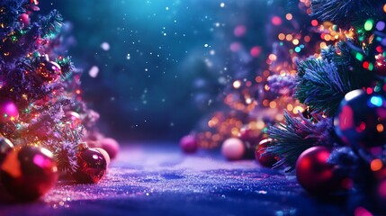 Happy New Year &ndash; Christmas and New Year Holidays Background with Copy Space