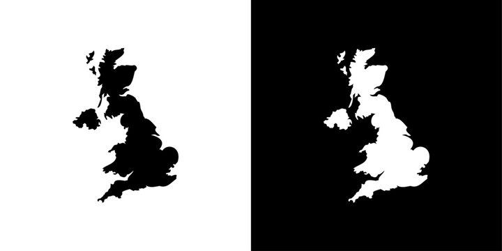 United Kingdom map icon linear logo isolated