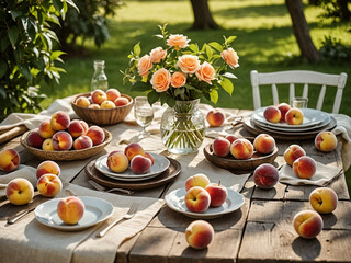 peaches in the garden