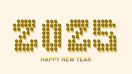 new year 2025 dot gold effect .vector illustration