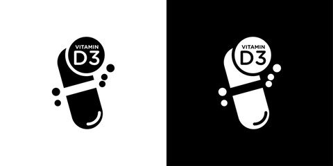 Vitamin D3 icon linear logo isolated