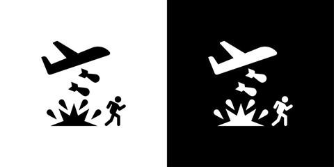 war Refugee icon linear logo isolated