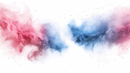 Obraz premium digital technology blue pink powder smoke poster background
