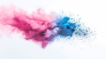 Obraz premium digital technology blue pink powder smoke poster background