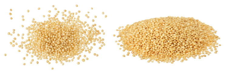 Amaranth grain seeds isolated on white background. Top view. Flat lay