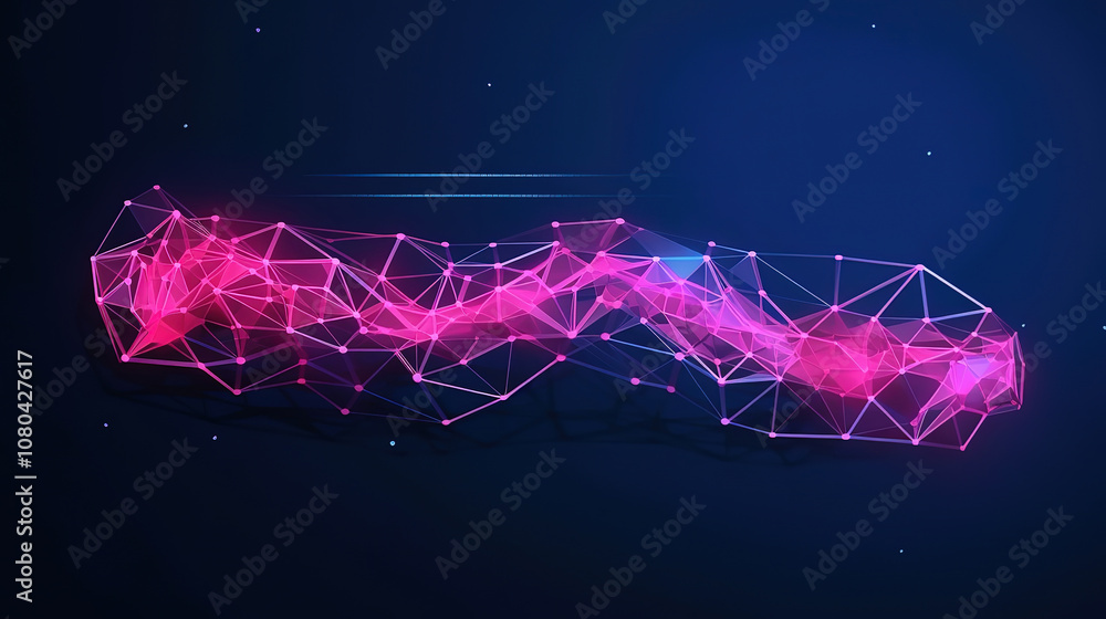 Poster superb abstract polygonal low poly background with connecting dots and lines