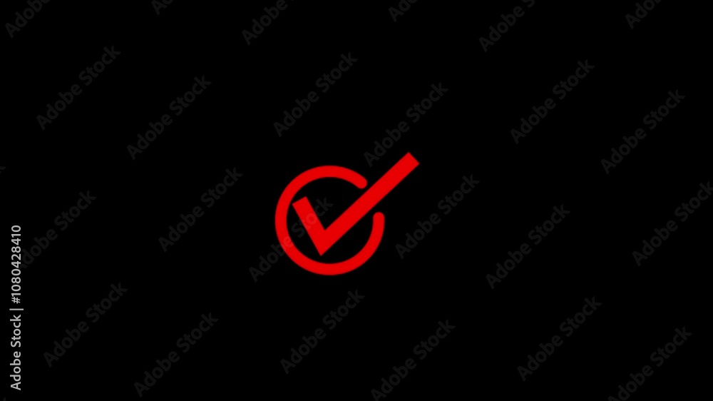 Poster checkmark animation and double check icon. yes tick. correct check mark symbol.
