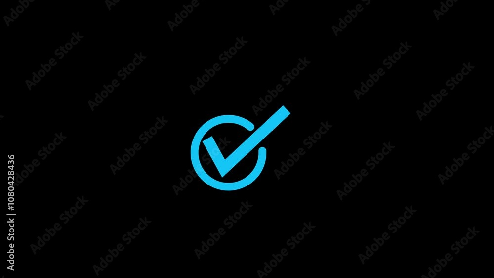 Aufkleber checkmark animation and double check icon. yes tick. correct check mark symbol.